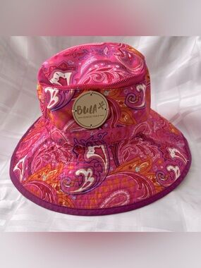 BULA Kids L/XL Pink Paisley Bucket Hat Packable  Breathable Great Sun Protection